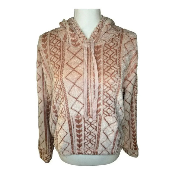 NEW Derek Heart Junior's Large Pink Long Sleeve Plush‎ Hooded Pullover NWT - Picture 1 of 7